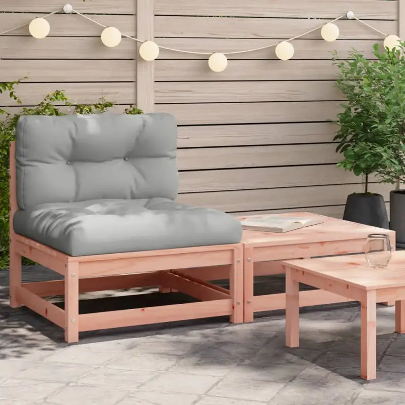 Modulaire tuinbank van massief douglashout met kussens voor terras - Modulaire tuinbanken