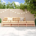 Modulaire tuinbank van massief douglashout voor terras en patio - Onbehandeld grenenhout / 1 / 3-zitsbank met hocker