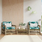 Modulaire tuinbank van massief douglashout voor terras en patio - Geïmpregneerd grenenhout / 1 / Fauteuils (2 st)
