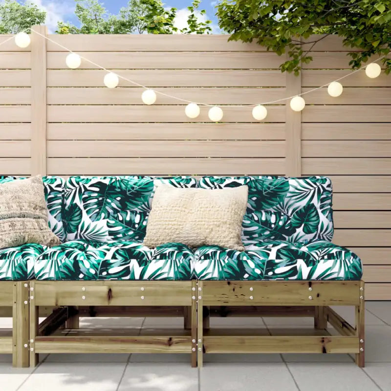 Modulaire tuinbank van massief douglashout voor terras en patio - Geïmpregneerd grenenhout / 1 / Loveseat zonder