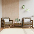 Modulaire tuinbank van massief douglashout voor terras en patio - Bruin grenenhout / 1 / Fauteuils (2 st) - Modulaire