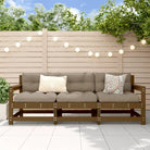 Modulaire tuinbank van massief douglashout voor terras en patio - Bruin grenenhout / 1 / 3-zitsbank - Modulaire
