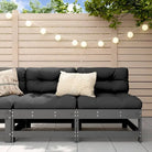 Modulaire tuinbank van massief douglashout voor terras en patio - Grijs grenenhout / 1 / Loveseat zonder armleuningen