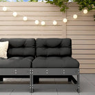 Modulaire tuinbank van massief douglashout voor terras en patio - Grijs grenenhout / 1 / Middenbank - Modulaire
