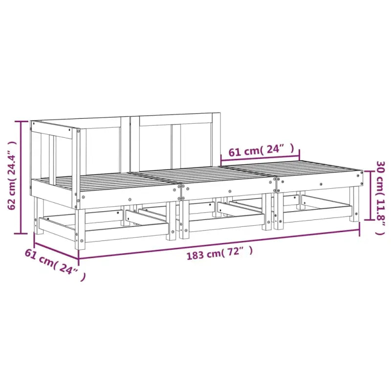 Modulaire tuinbank van massief grenenhout voor gezellig samenzijn - Modulaire tuinbanken