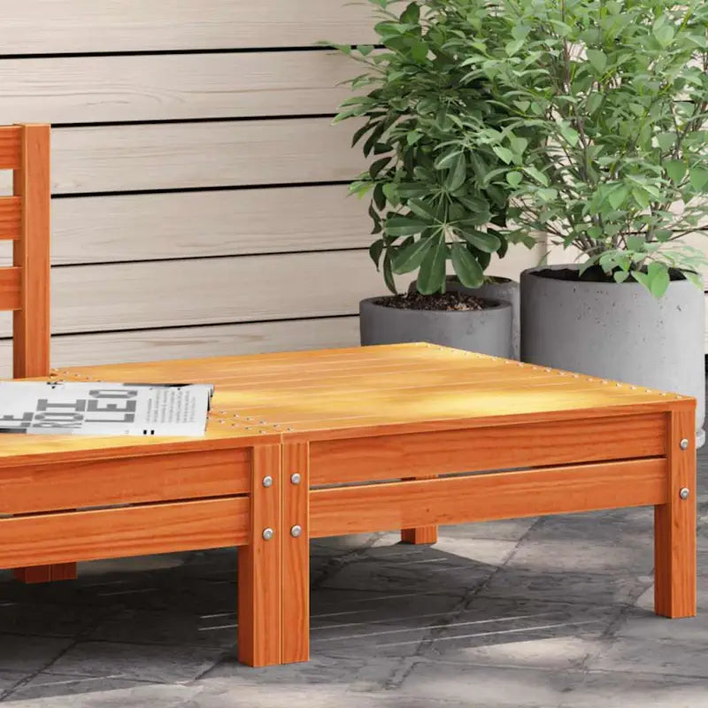 Modulaire tuinbank van massief grenenhout voor ontspanning en gezelligheid - Wasbruin / 1 / Voetensteun - Modulaire