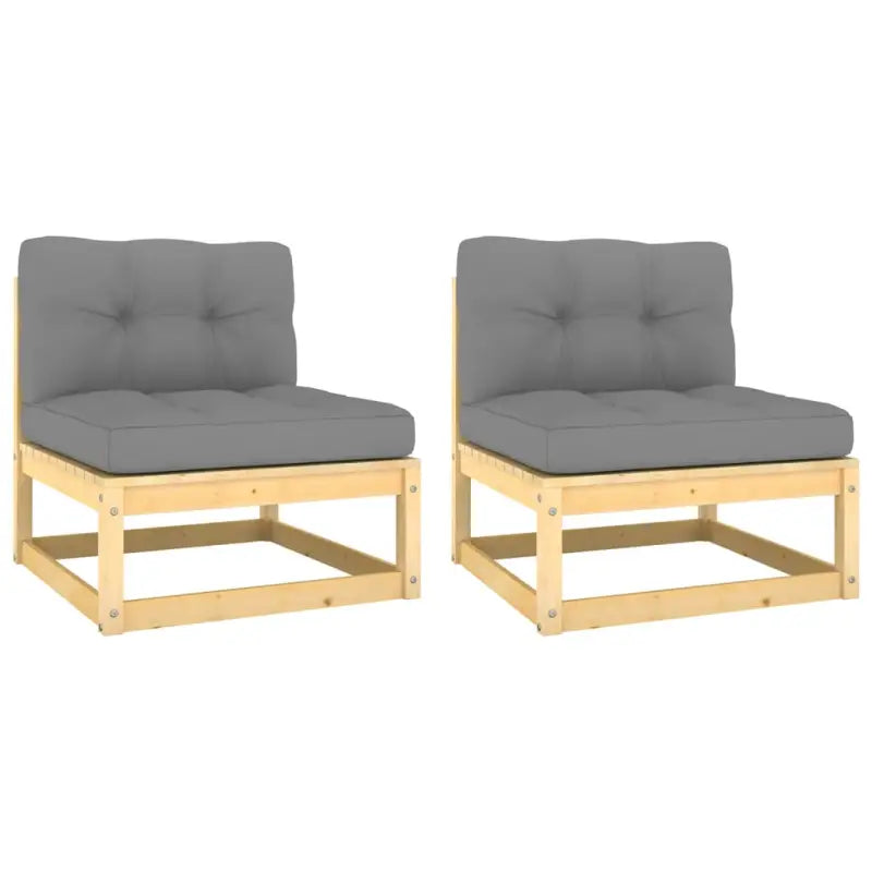 Modulaire tuinbank van massief grenenhout voor ontspanning en gezelligheid - Bruin / 1 / Middenbank (2 st) - Modulaire