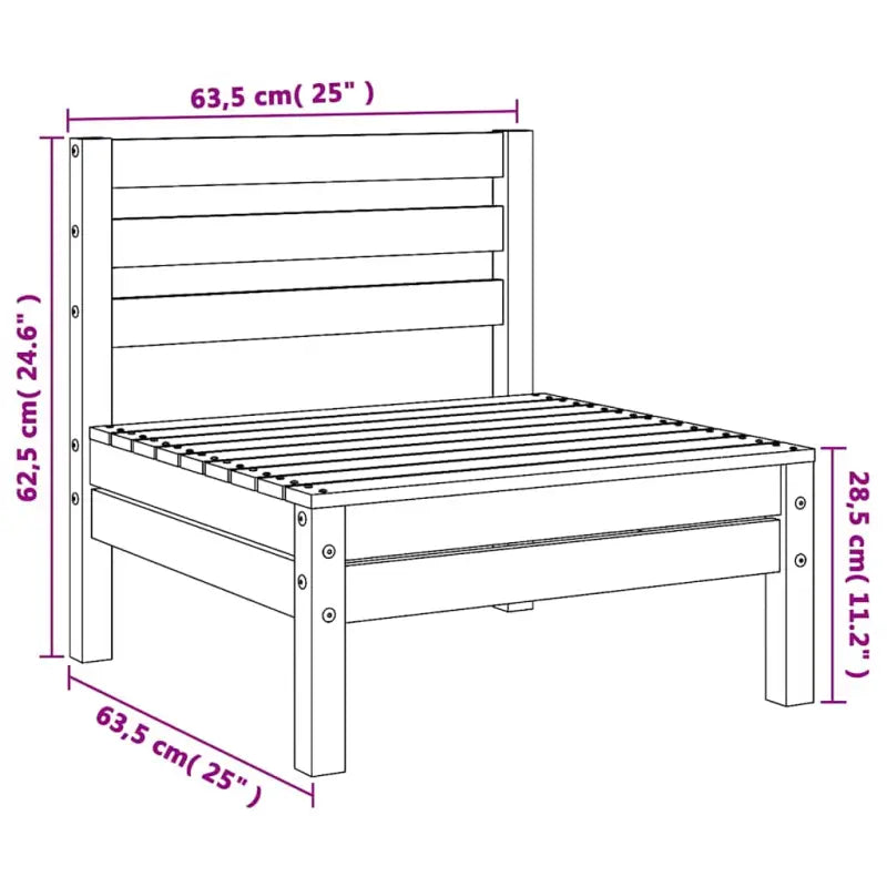 Modulaire tuinbank van massief grenenhout voor ontspanning en gezelligheid - Modulaire tuinbanken