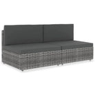 Modulaire tuinbank van poly rattan voor alle seizoenen - Grijs / 1 / 2 x middenbanken - Modulaire tuinbanken