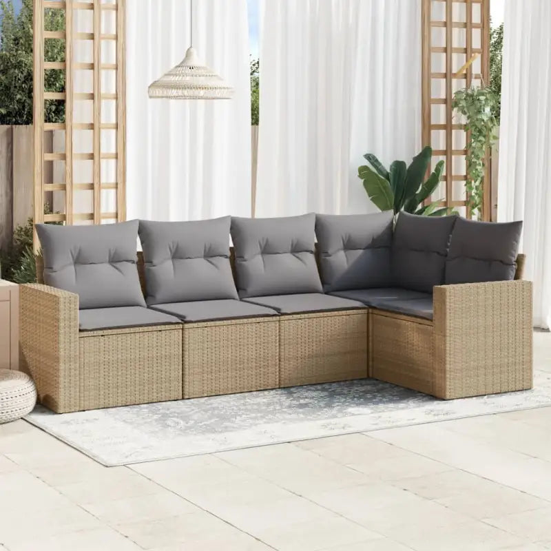 Modulaire tuinbank van zwart gepoedercoat staal met waterdichte tas - Beige en grijs / 1 / Zonder tafel - Modulaire