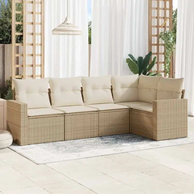 Modulaire tuinbank van zwart gepoedercoat staal met waterdichte tas - beige en crèmekleurig / 1 / Zonder tafel