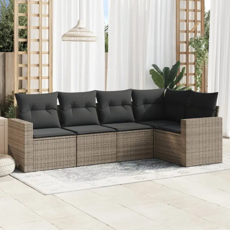 Modulaire tuinbank van zwart gepoedercoat staal met waterdichte tas - Grijs / 1 / Zonder tafel - Modulaire tuinbanken
