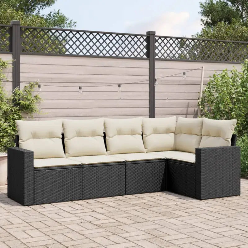 Modulaire tuinbank van zwart gepoedercoat staal met waterdichte tas - Zwart en crème / 1 / Zonder tafel - Modulaire