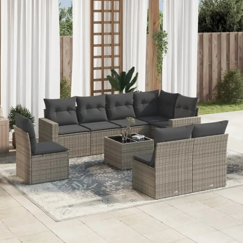 Modulaire tuinbank van zwart gepoedercoat staal met waterdichte tas - Grijs / 1 / Met tafel - Modulaire tuinbanken