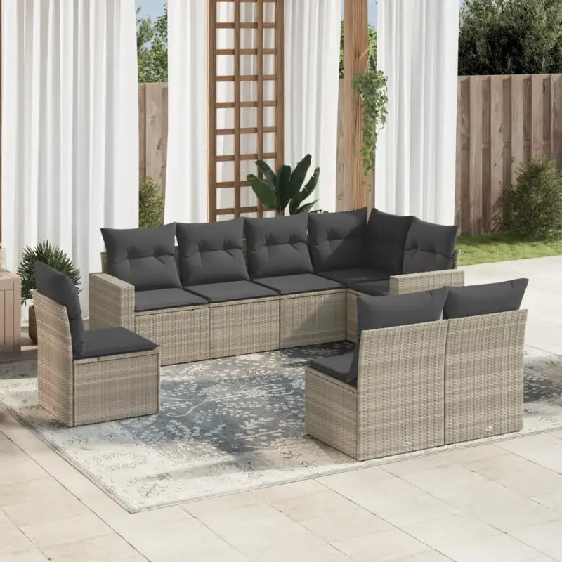 Modulaire tuinbank van zwart gepoedercoat staal met waterdichte tas - Lichtgrijs / 1 / Zonder tafel - Modulaire