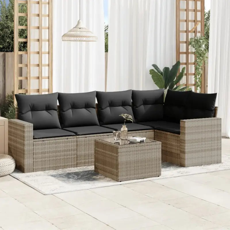 Modulaire tuinbank van zwart gepoedercoat staal met waterdichte tas - Lichtgrijs / 1 / Met tafel - Modulaire tuinbanken