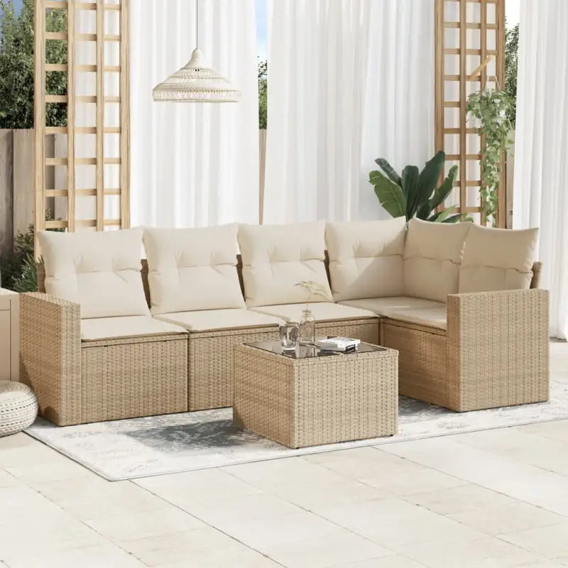 Modulaire tuinbank van zwart gepoedercoat staal met waterdichte tas - beige en crèmekleurig / 1 / Met tafel - Modulaire