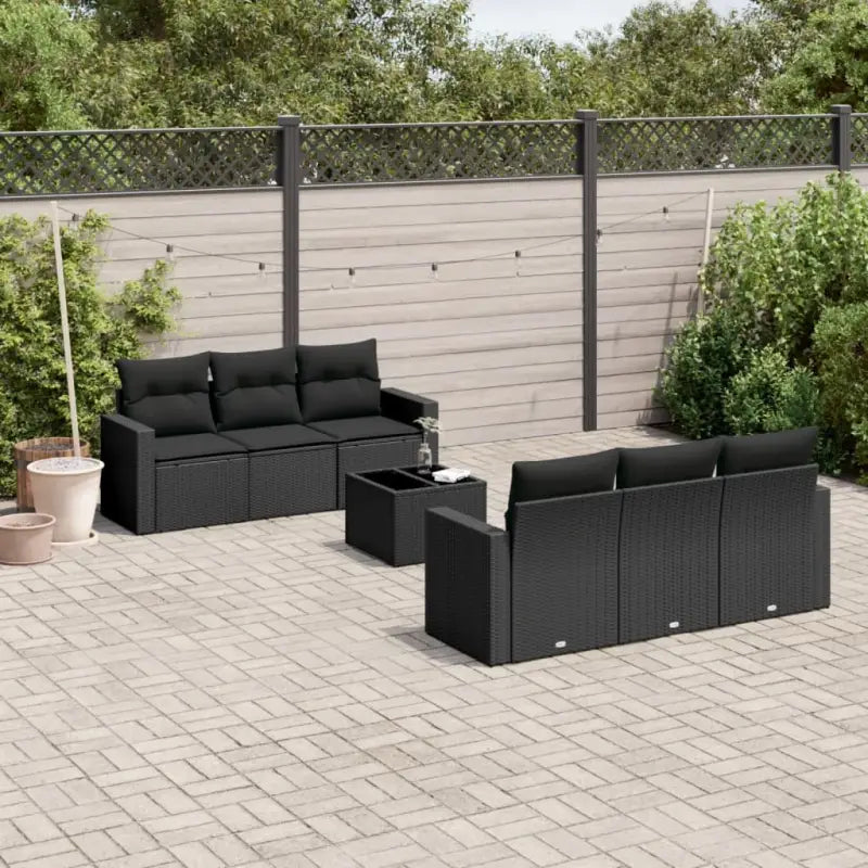 Modulaire tuinbanken in zwart materiaal en gepoedercoat staal - Zwart / 7 - Modulaire tuinbanken