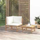 Modulaire tuinbanken met afmetingen rugkussen voor een elegante buitenruimte - Crème / 1 / hoek + Tafel - Modulaire