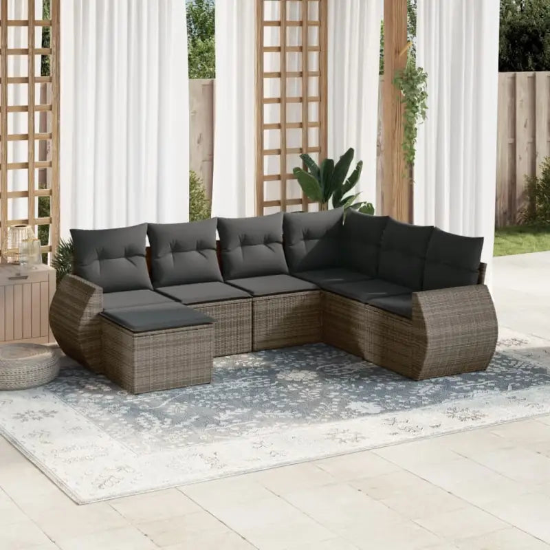 Modulaire tuinbanken met beige materiaal en gepoedercoat staal afmetingen - Grijs / 1 / Zonder tafel - Modulaire