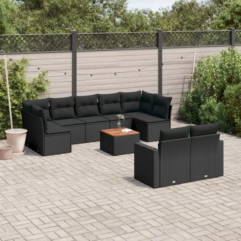 Modulaire tuinbanken met beige materiaal en gepoedercoat staal afmetingen - Zwart / 1 / Tafel + 5x midden + 2x hoek