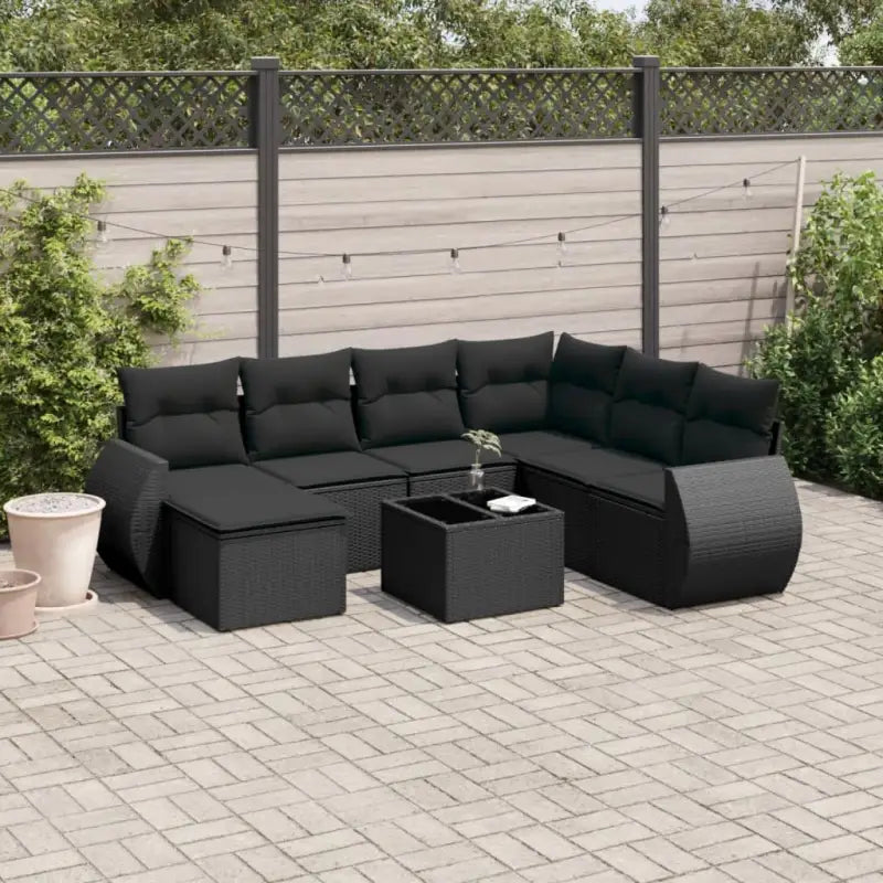 Modulaire tuinbanken met beige materiaal en gepoedercoat staal afmetingen - Zwart / 1 / Met tafel - Modulaire tuinbanken