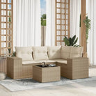 Modulaire tuinbanken met beige materiaal en gepoedercoat staal afmetingen - beige en crèmekleurig / 1 / Met tafel