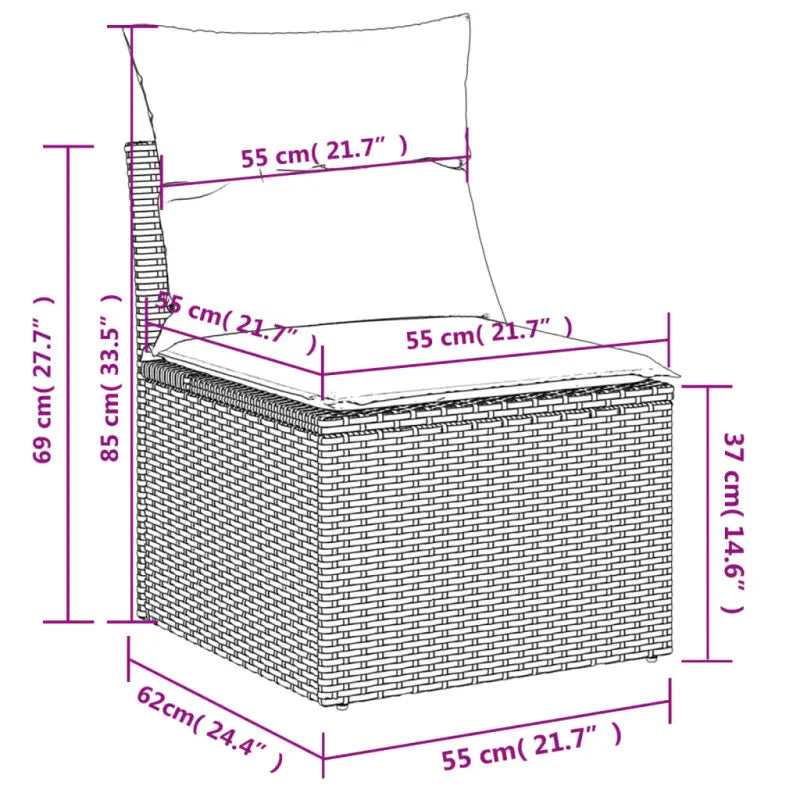Modulaire tuinbanken met beige materiaal en gepoedercoat staal Afmetingen - Modulaire tuinbanken