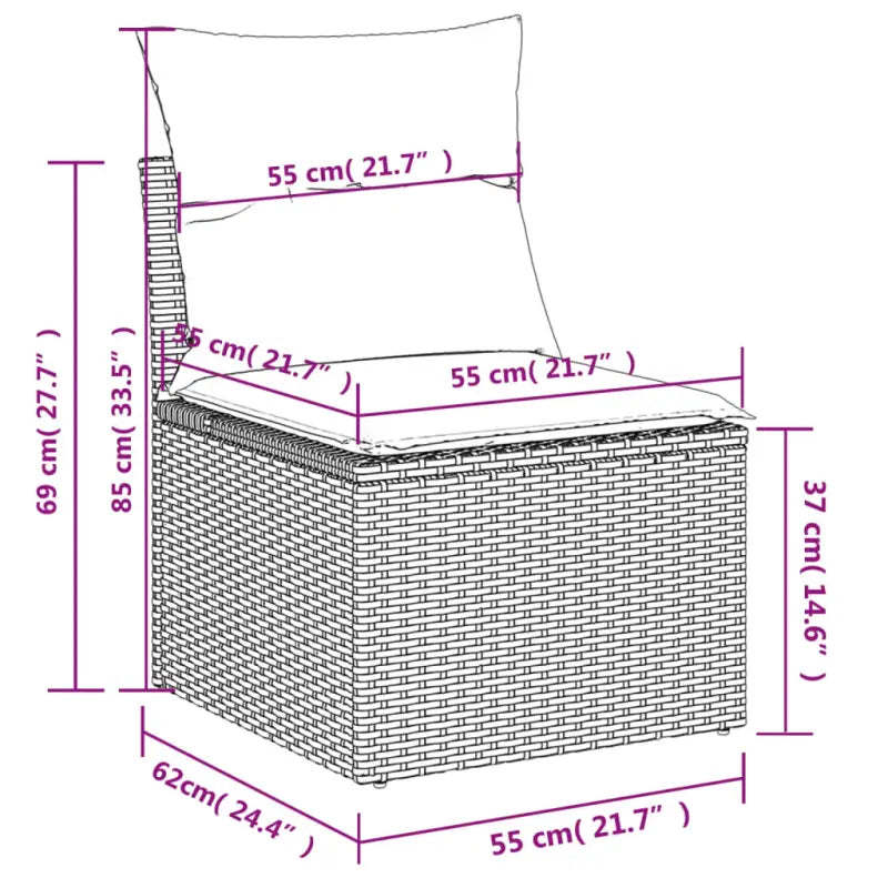 Modulaire tuinbanken met beige materiaal en gepoedercoat staal afmetingen - Modulaire tuinbanken