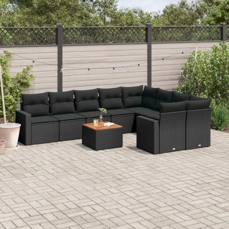 Modulaire tuinbanken met beige materiaal en gepoedercoat staal afmetingen - Zwart / 1 / 5x midden + Tafel + 2x hoek