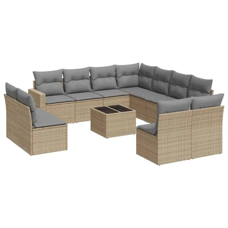 Modulaire tuinbanken met beige materiaal en gepoedercoat staal - Modulaire tuinbanken