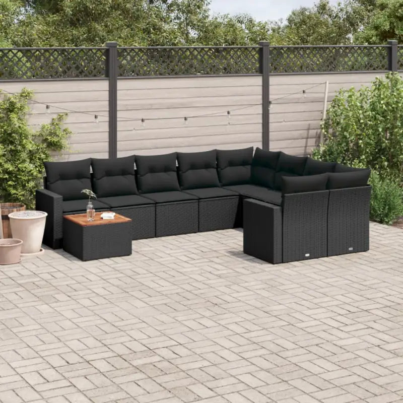 Modulaire tuinbanken met beige materiaal en gepoedercoat staal afmetingen - Zwart / 1 / Tafel + 2x hoek + 5x midden