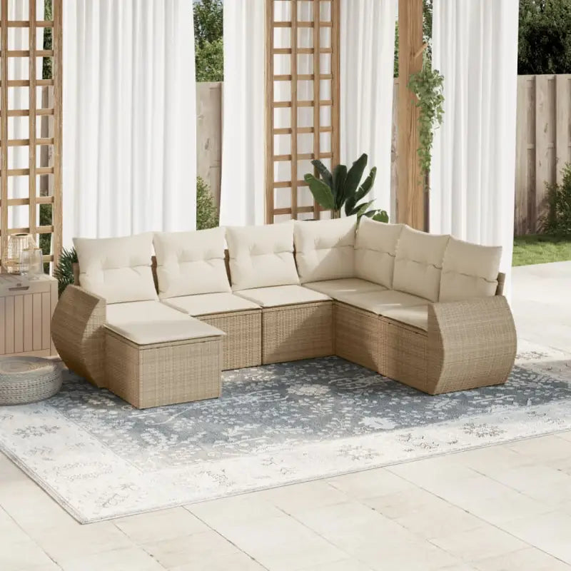 Modulaire tuinbanken met beige materiaal en gepoedercoat staal afmetingen - beige en crèmekleurig / 1 / Zonder tafel