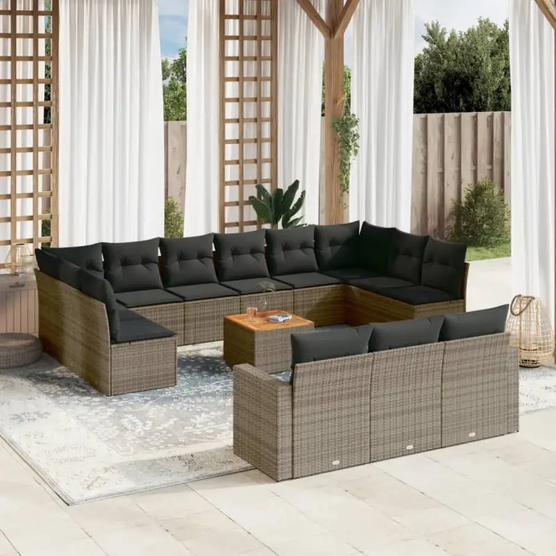 Modulaire tuinbanken met beige materiaal en gepoedercoat staal afmetingen - Grijs / 14 - Modulaire tuinbanken