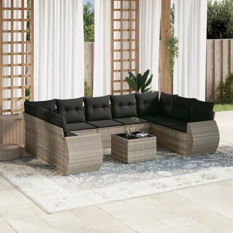 Modulaire tuinbanken met beige materiaal en gepoedercoat staal Afmetingen - Lichtgrijs / 1 / Met tafel - Modulaire