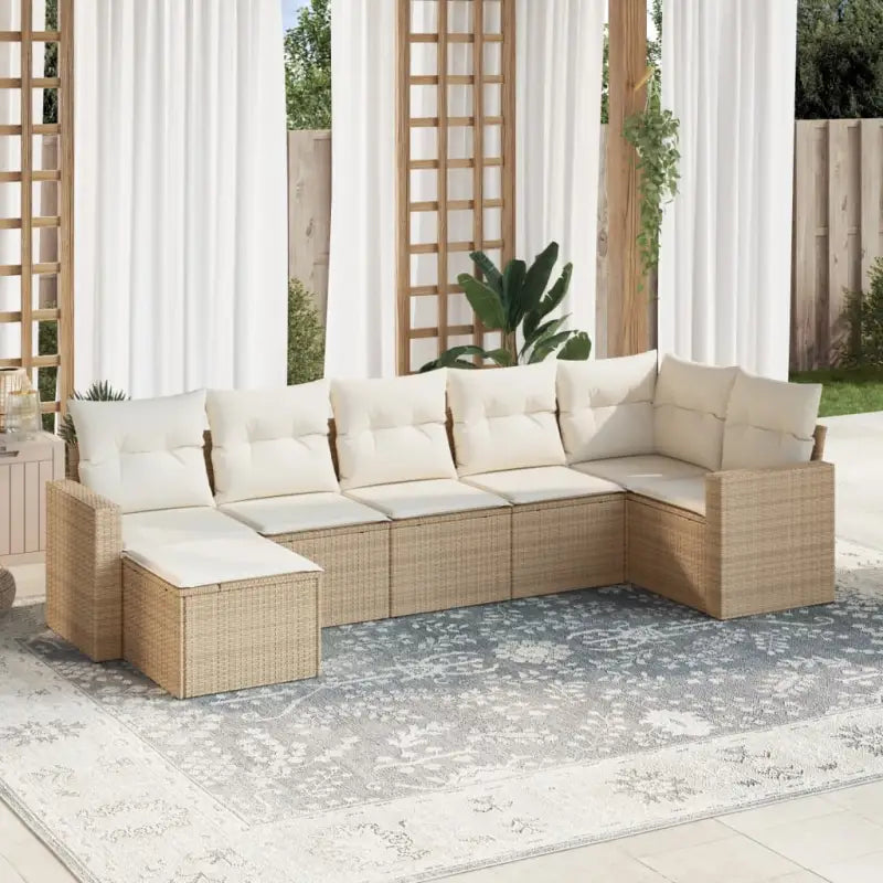 Modulaire tuinbanken met beige materiaal en gepoedercoat staal afmetingen - Beige en grijs / 1 / Met tafel - Modulaire