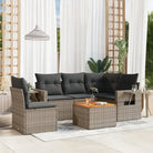 Modulaire tuinbanken met beige materiaal en gepoedercoat staal - Grijs / 1 / Tafel + 2x midden + hoek - Modulaire