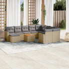Modulaire tuinbanken met beige materiaal en gepoedercoat staal - Beige en grijs / 1 - Modulaire tuinbanken