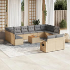 Modulaire tuinbanken met beige materiaal en gepoedercoat staal - Beige en grijs / 1 - Modulaire tuinbanken