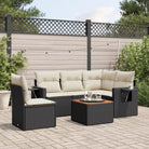 Modulaire tuinbanken met beige materiaal en gepoedercoat staal - Zwart en crème / 1 / Tafel + 2x midden + hoek