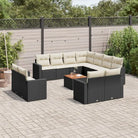 Modulaire tuinbanken met beige materiaal en gepoedercoat staal - Zwart en crème / 1 - Modulaire tuinbanken