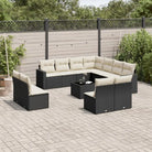 Modulaire tuinbanken met beige materiaal en gepoedercoat staal - Zwart en crème / 1 / Met tafel - Modulaire tuinbanken