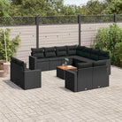 Modulaire tuinbanken met beige materiaal en gepoedercoat staal - Zwart / 1 - Modulaire tuinbanken