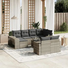 Modulaire tuinbanken met gepoedercoat staal en beige materiaal - Lichtgrijs / 1 / Met tafel - Modulaire tuinbanken