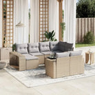 Modulaire tuinbanken met gepoedercoat staal en beige materiaal - Beige en grijs / 1 / Met tafel - Modulaire tuinbanken