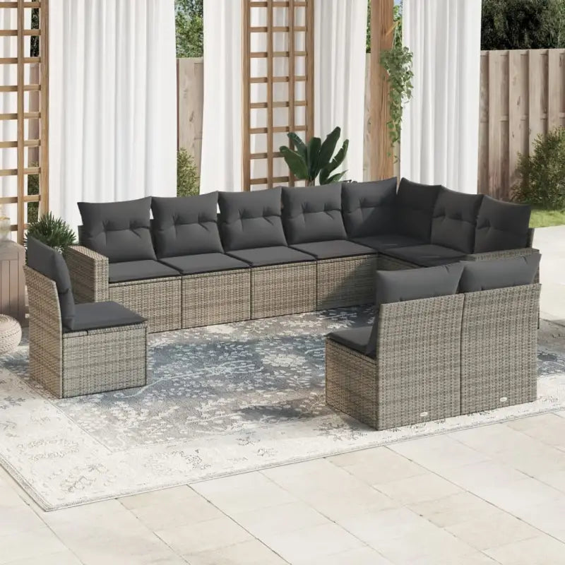 Modulaire tuinbanken met grijs materiaal en gepoedercoat staal afmetingen - Grijs / 1 / Zonder tafel - Modulaire