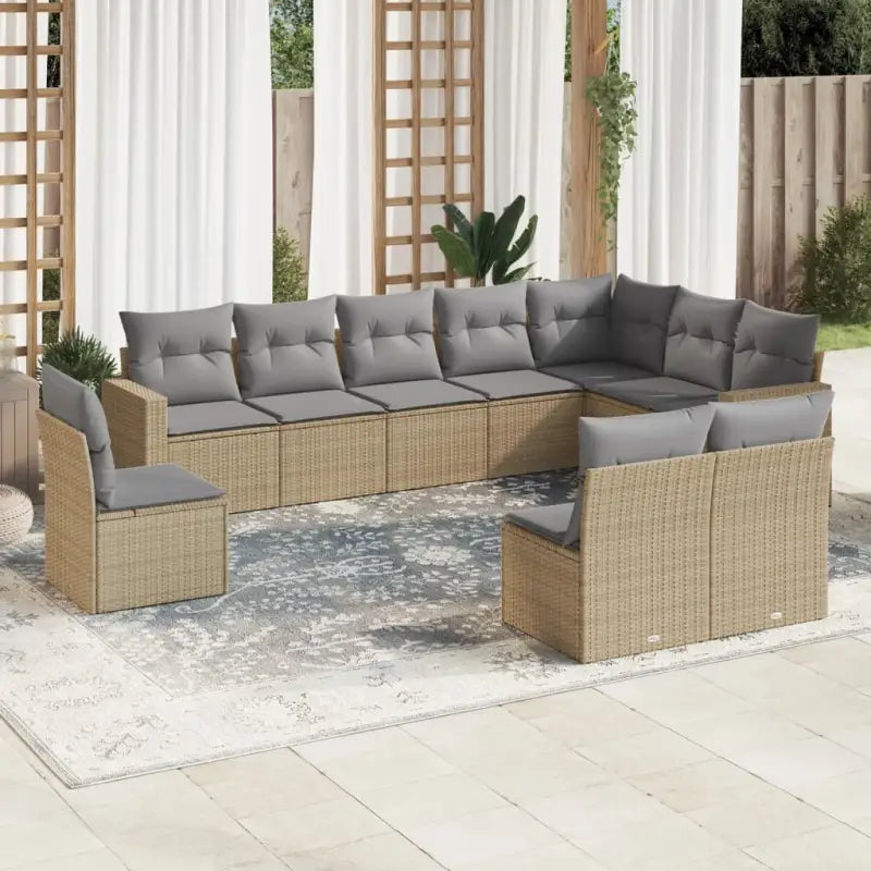 Modulaire tuinbanken met grijs materiaal en gepoedercoat staal afmetingen - Beige en grijs / 1 / Zonder tafel