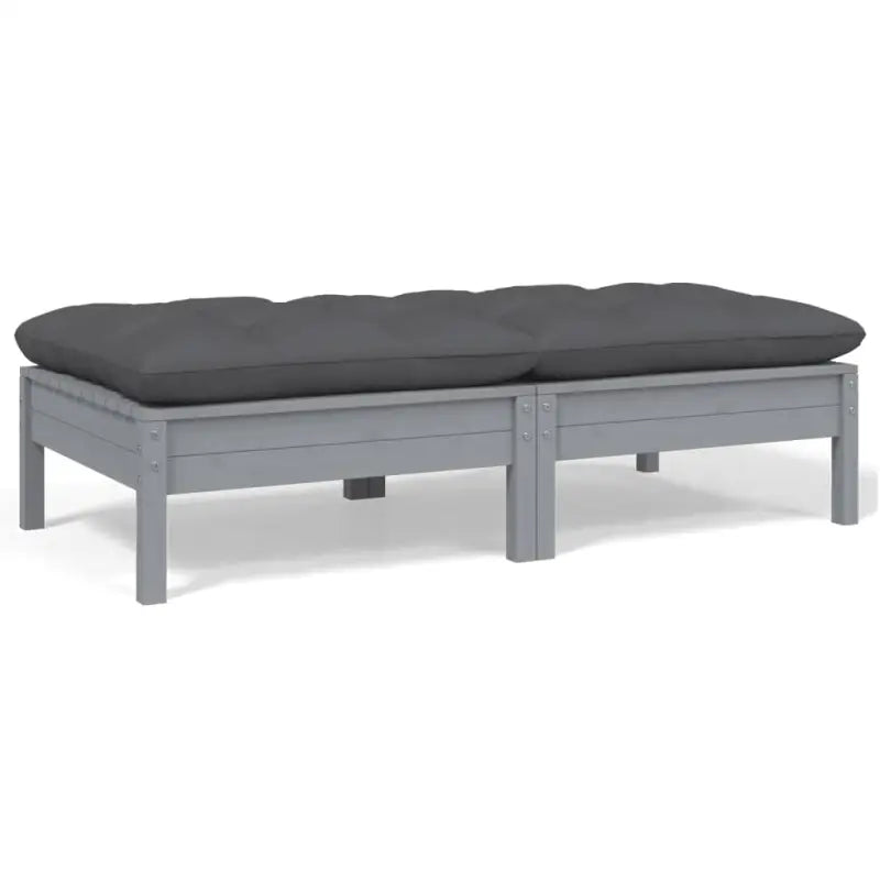 Modulaire tuinbanken met massief grenenhout en comfortabele rug- en zijkussen - Grijs / 2 / voetensteun (2 st)