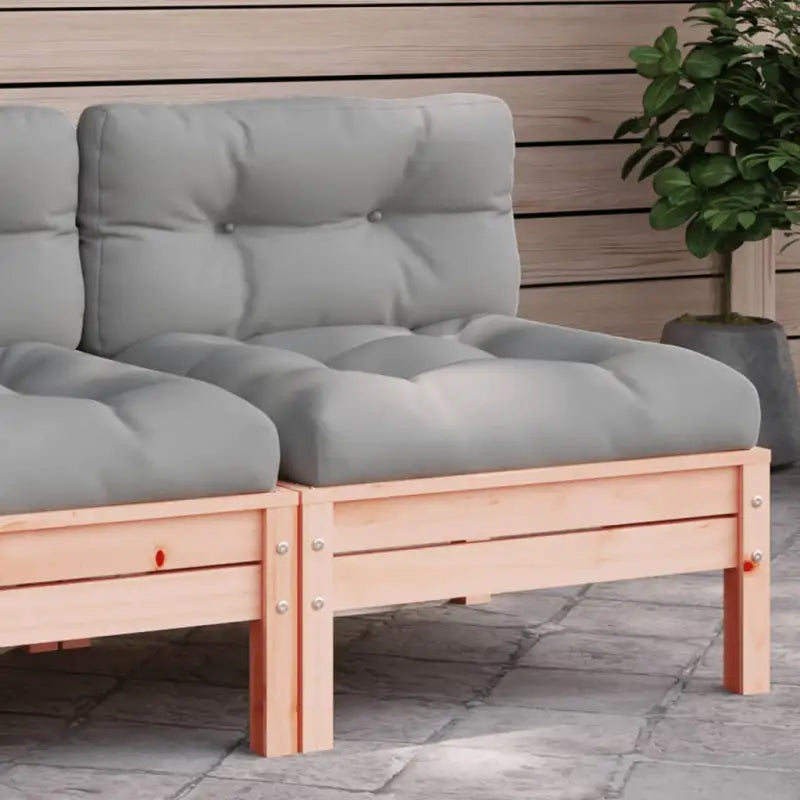Modulaire tuinbanken met massief grenenhout en comfortabele rug- en zijkussen - Natuurlijk douglashout / 1 / Stoel