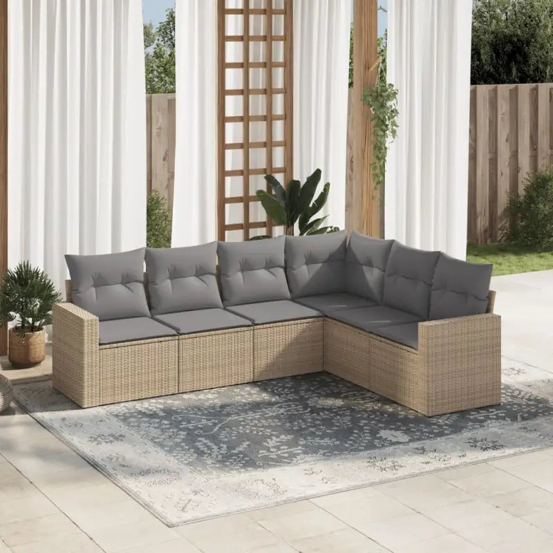 Modulaire tuinbanken met waterdichte tas en gepoedercoat staal in beige - Beige en grijs / 1 / Zonder tafel - Modulaire